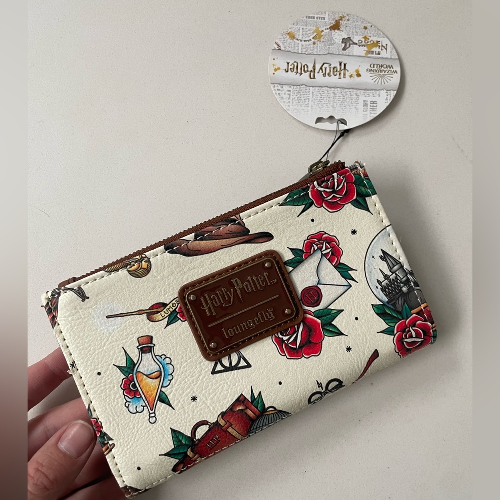 NWT- Harry Potter x Loungefly wallet old traditional tattoo style